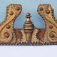 Super large Mirror Tramp Art Framed with brass elements 94 96 Prussia