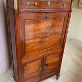 Louis XVI period secretary, in mahogany and Sainte Anne marble, 18th century