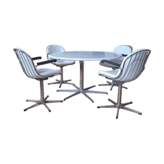 Table à manger Arne Jacobsen A 825 et 4 chaises vintage