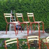 Lot of 8 iron terrace chairs