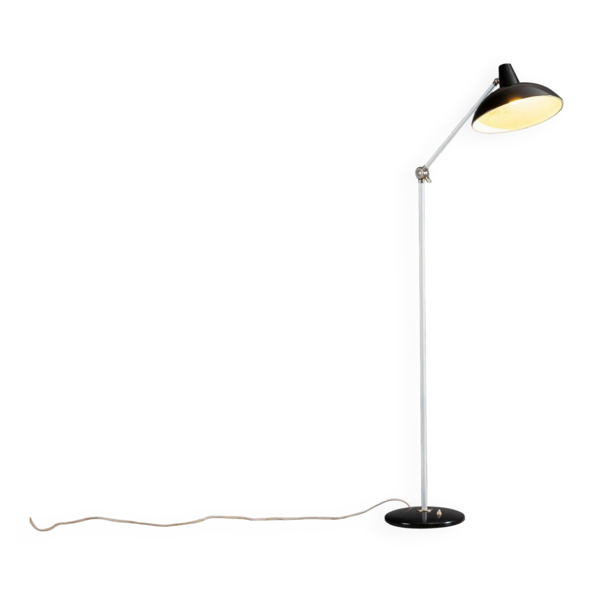 Lampadaire JJM Hoogervorst noir Anvia Almelo Pays-Bas 1950
