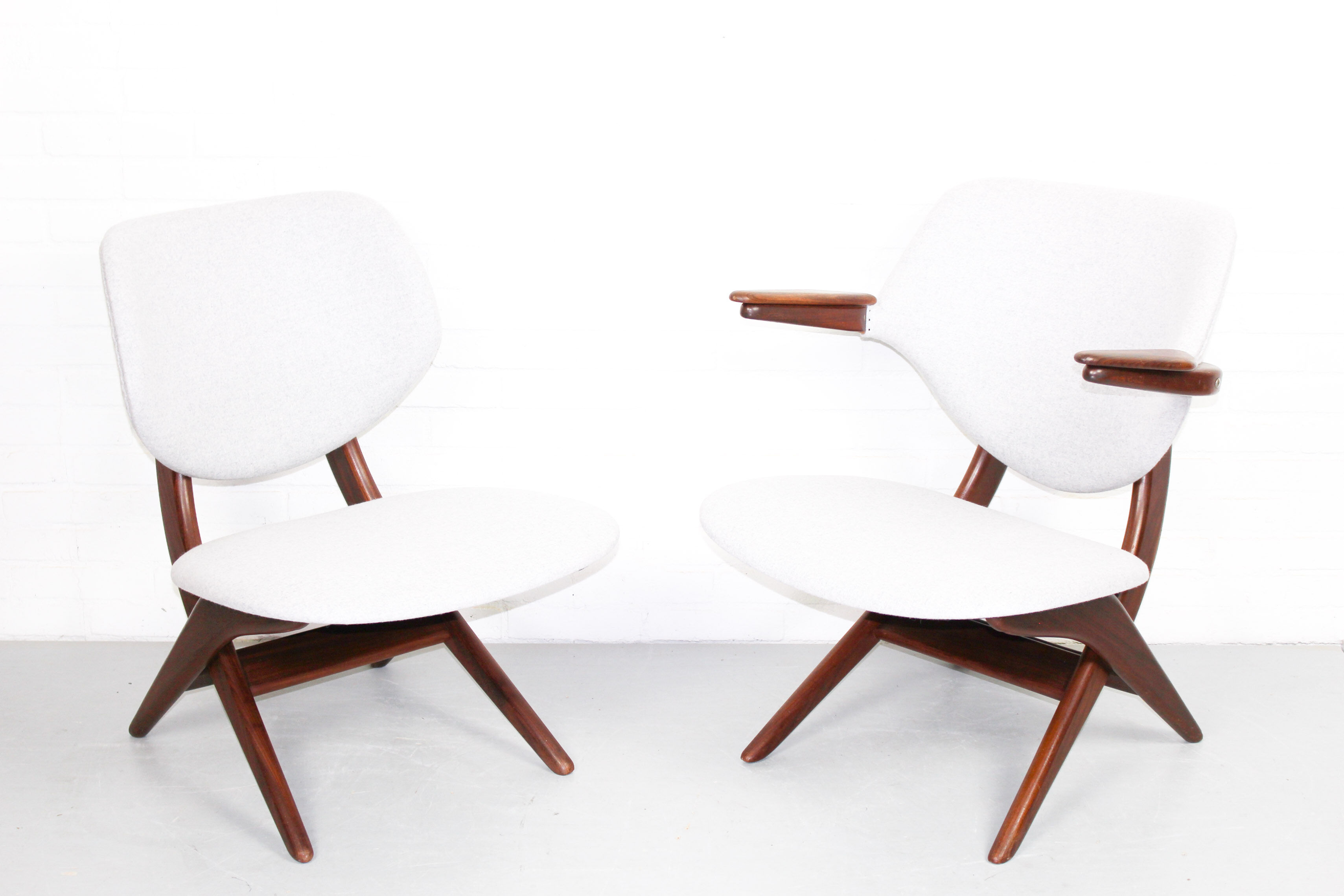 Set of 2 Louis van Teeffelen for Webe easy chairs "pelican",   1960s