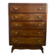 Art Deco walnut chest of drawers with 5 drawers