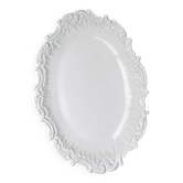 Antique deep dish in white Limoges porcelain, with rockwork relief.