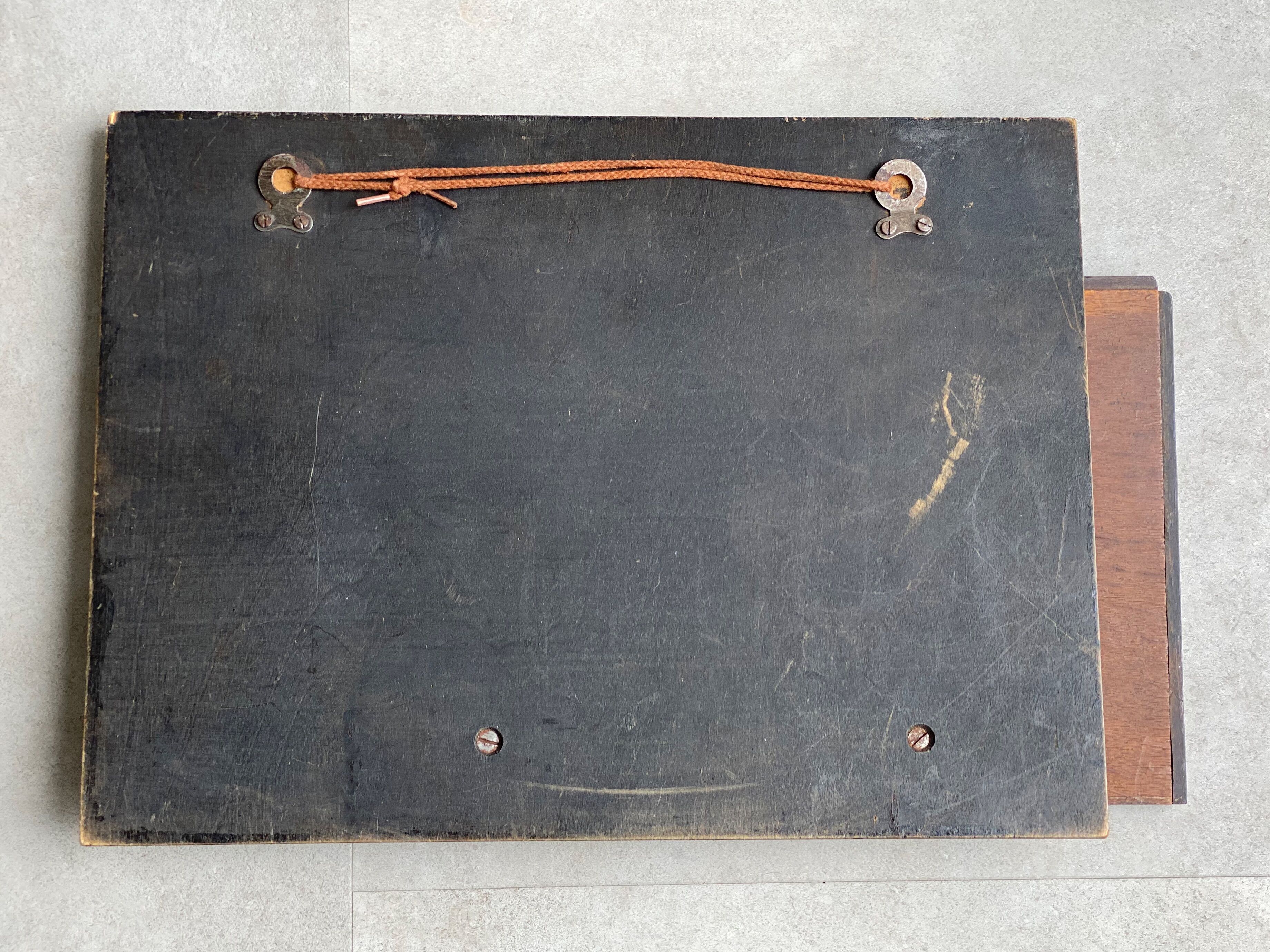 Unique art deco marquetry wall magazine rack / newspaper holder