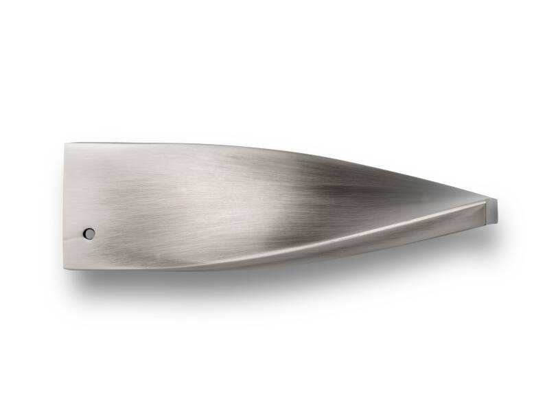 Contemporary Kitchen Counter Stool Old Silver Steel & Dark Brown Leather