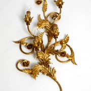 XL 1960s Italian gold-plated wall lamp with four sockets | heigh 80ccm