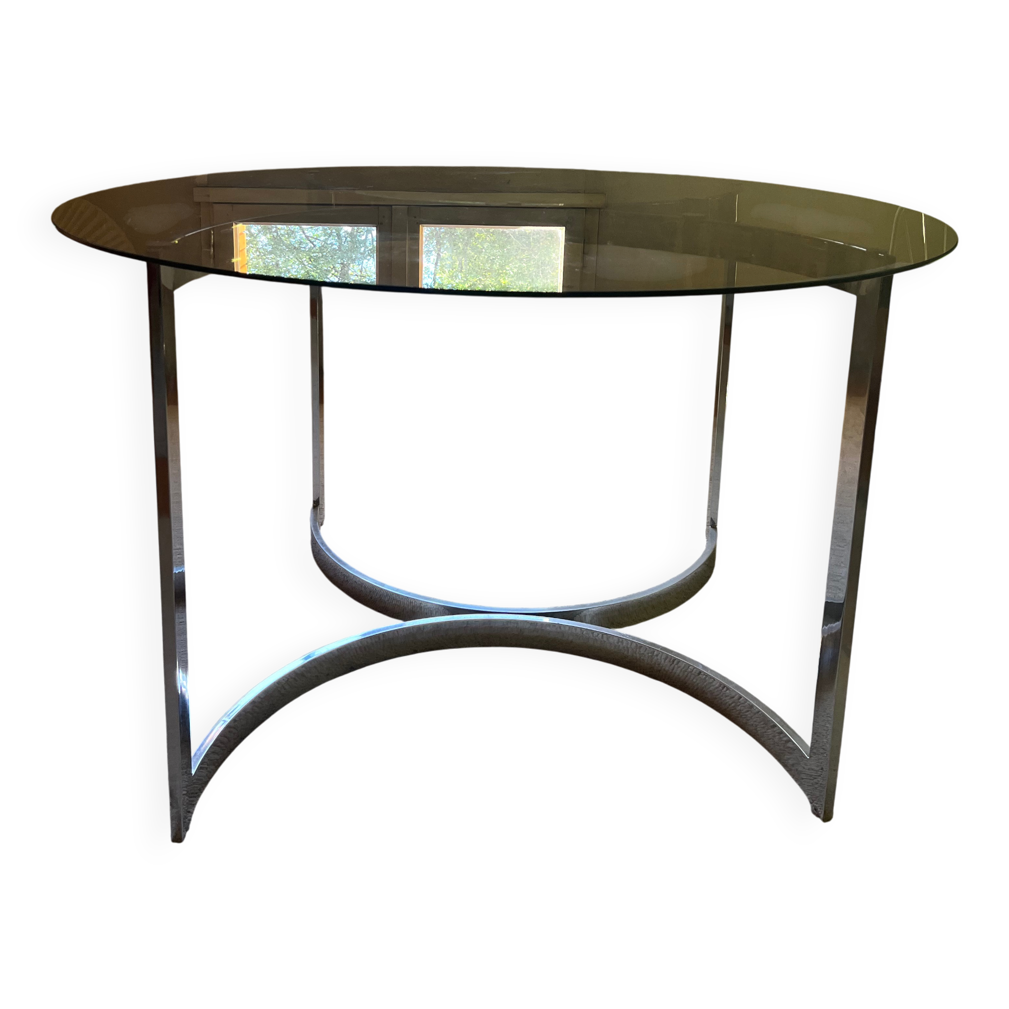Table verre fumé design vittorio introini