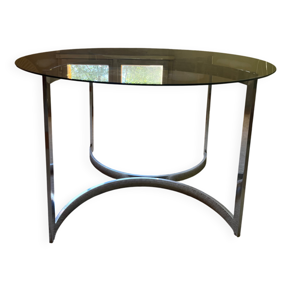 Table verre fumé design vittorio introini
