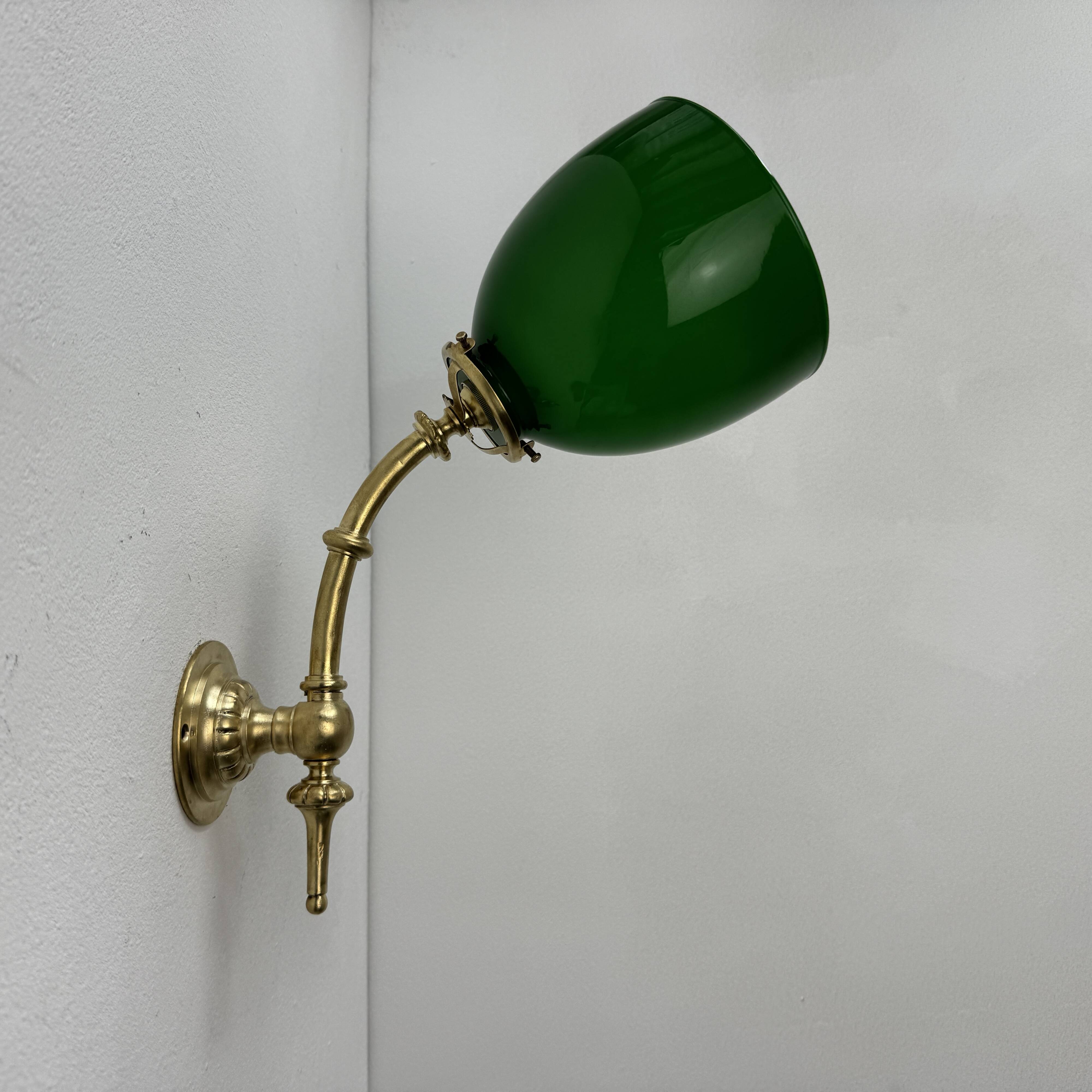 Antique articulated opaline wall light