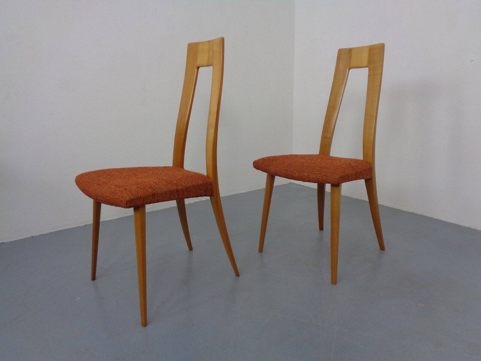 Cherry wood chairs by Ernst-Martin Dettinger, Germany, 1960s, set of 2.