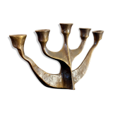 Old candlestick candlestick brutalist Gilde Handwerk solid Scandinavian brass