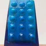 Mid-century German block glass bubble vase by Karl Friedrich Glass.