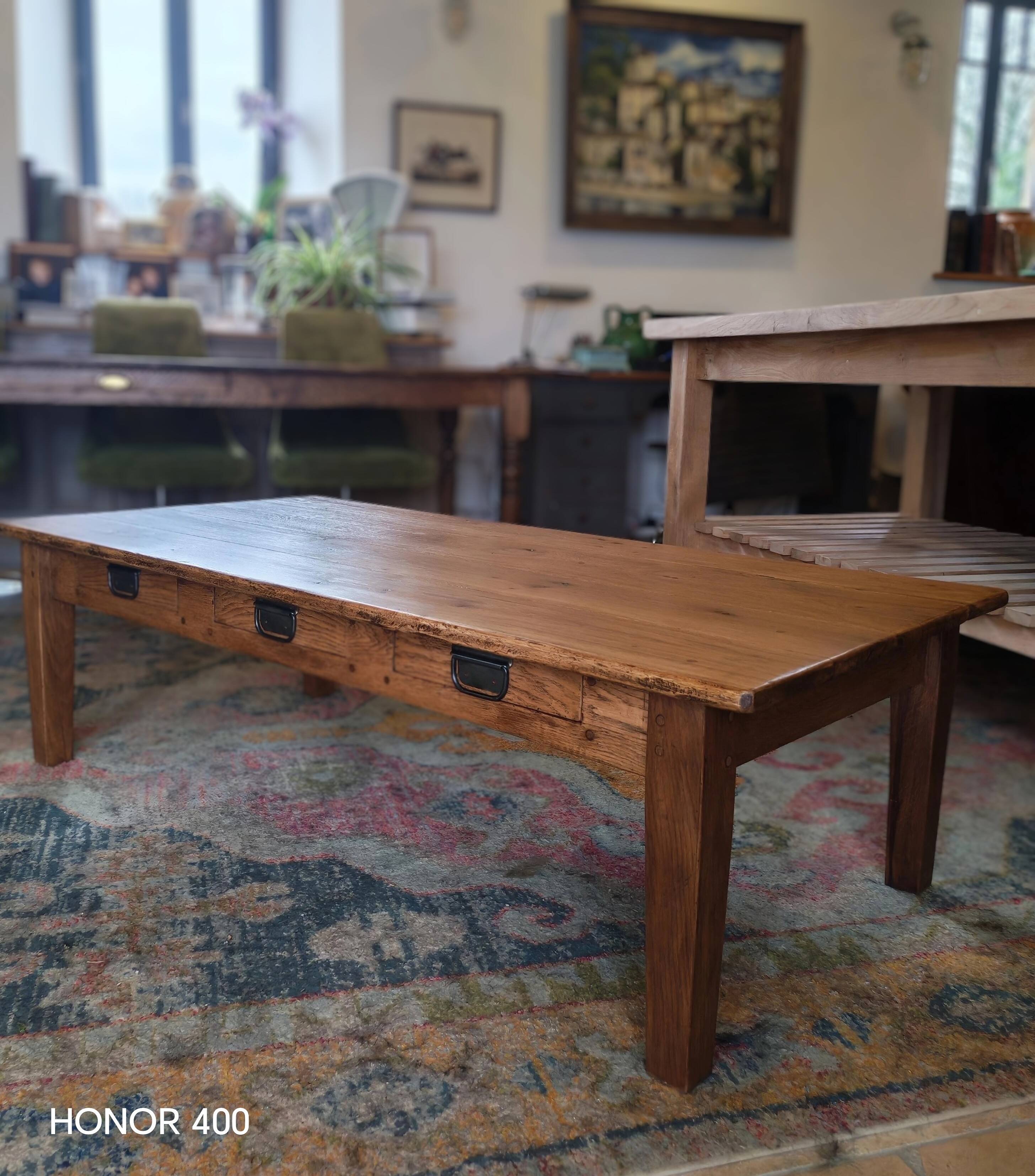 Solid oak coffee table