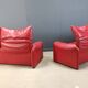 Leather Maralunga sofa set by Vico Magistretti for Cassina, 1980s