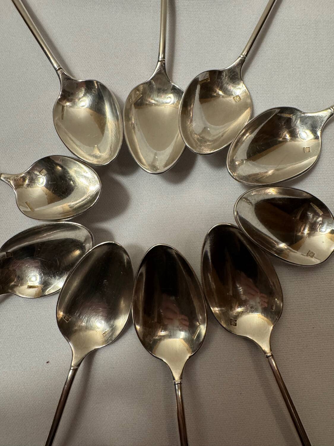 Set of 10 small Boulenger spoons in silver-plated metal
