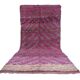 Purple Vintage Moroccan Rug 185 x 437 cm - Large Berber Wool Rug Handmade
