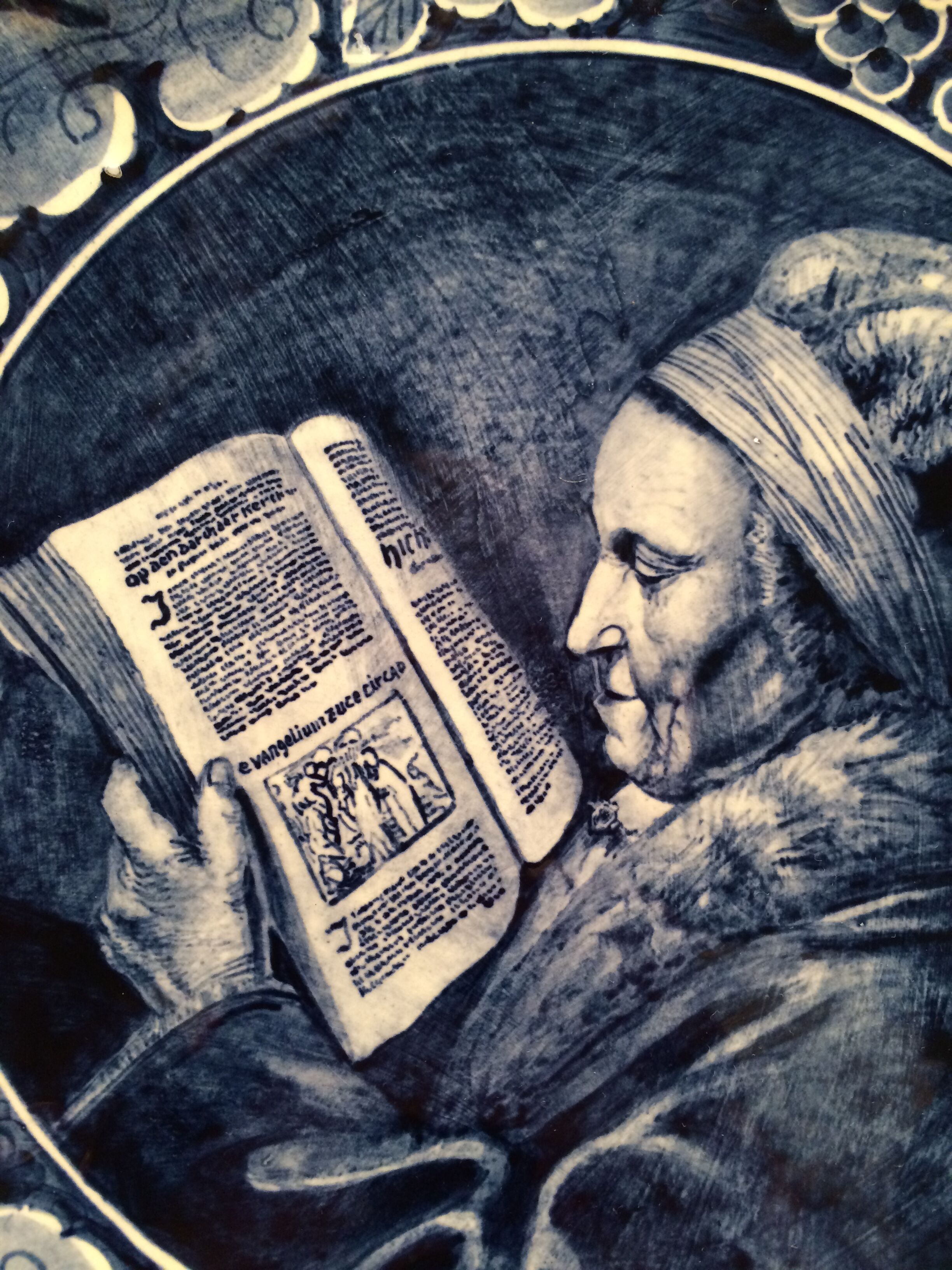 Delft blauw plate, Rembrandt motif