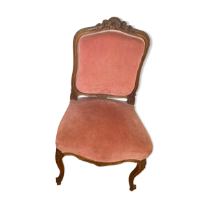 Chaise velours rose