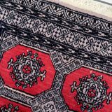 Handmade vintage Uzbek Bukhara rug 84cm x 127cm 1970s