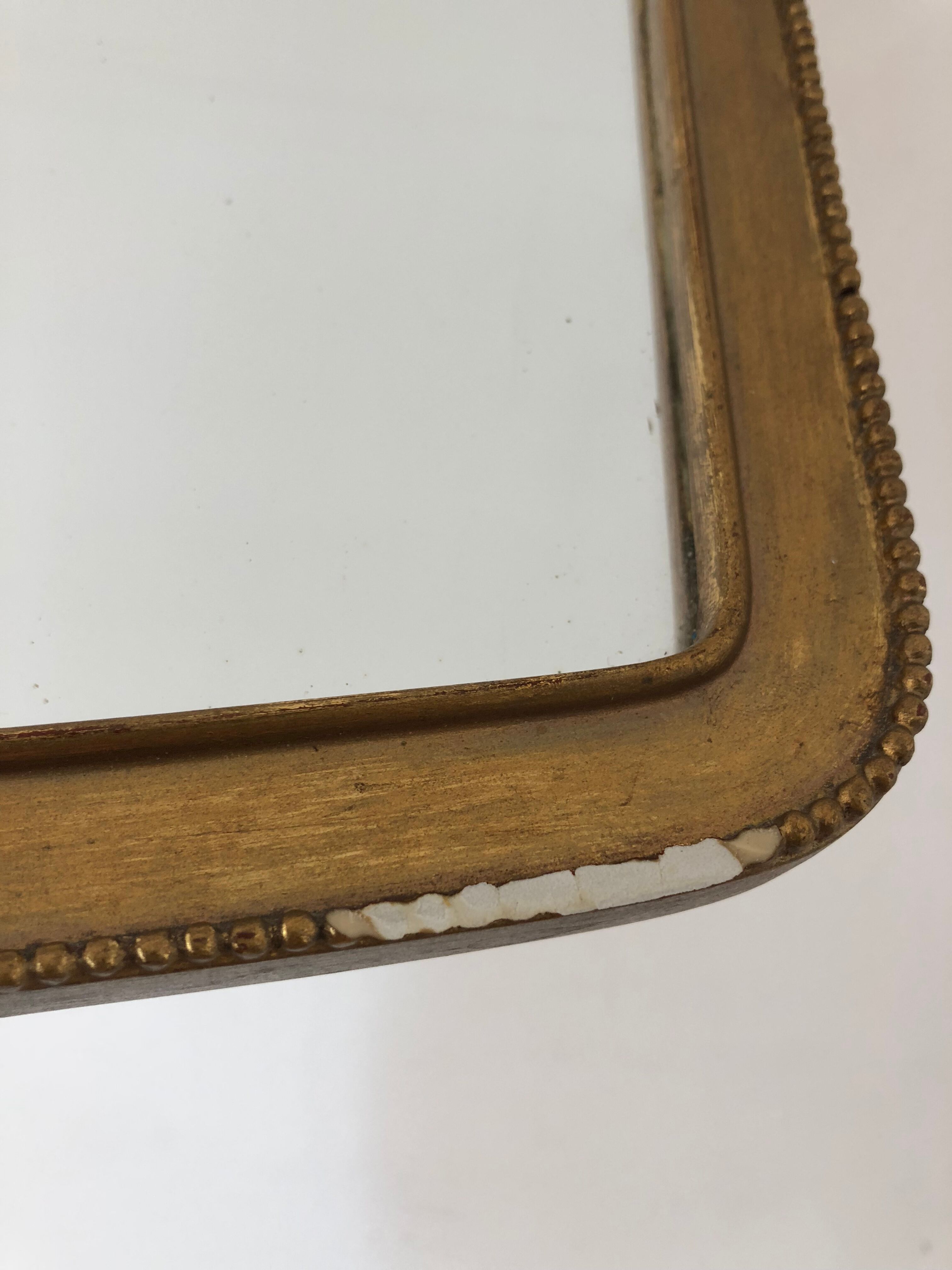 Miroir vintage en bois doré 30x15cm
