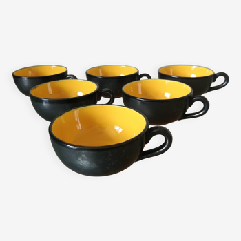 Six vintage coffee cups