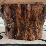 Solid wood tree trunk coffee table