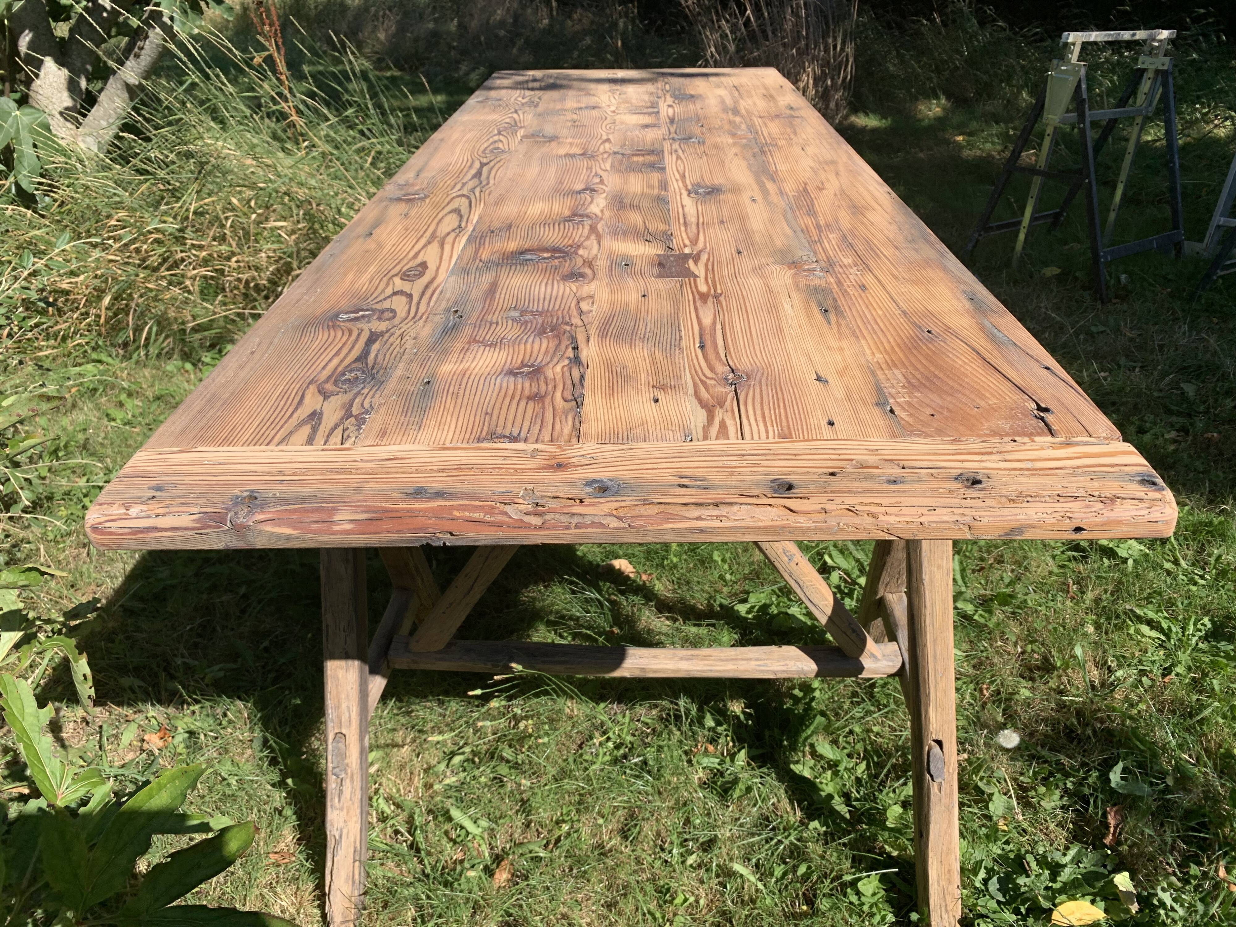Table tréteaux vintage