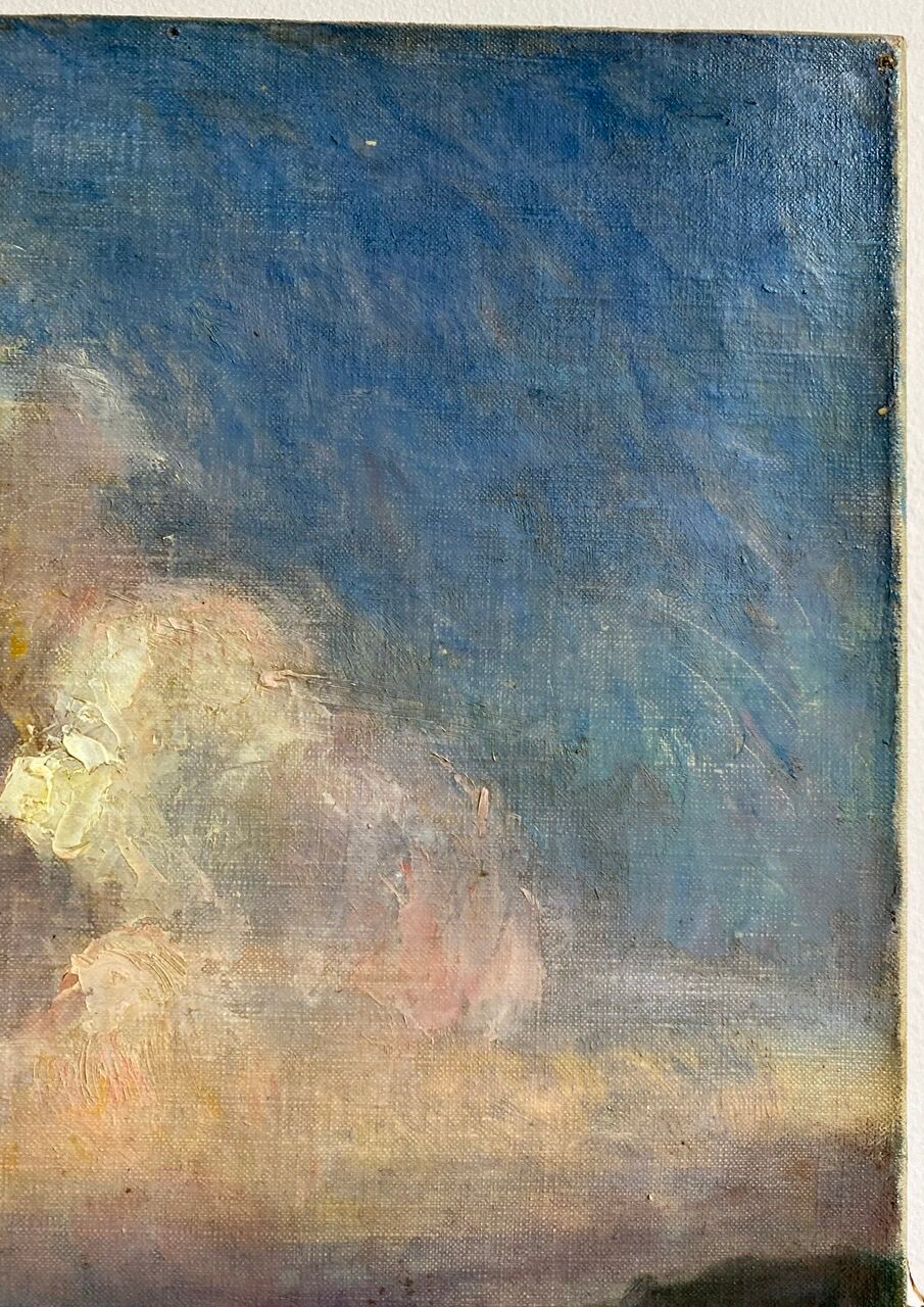 Tableau ancien paysage champêtre signé blain début xx siècle