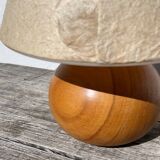 Vintage beige wooden ball lamp