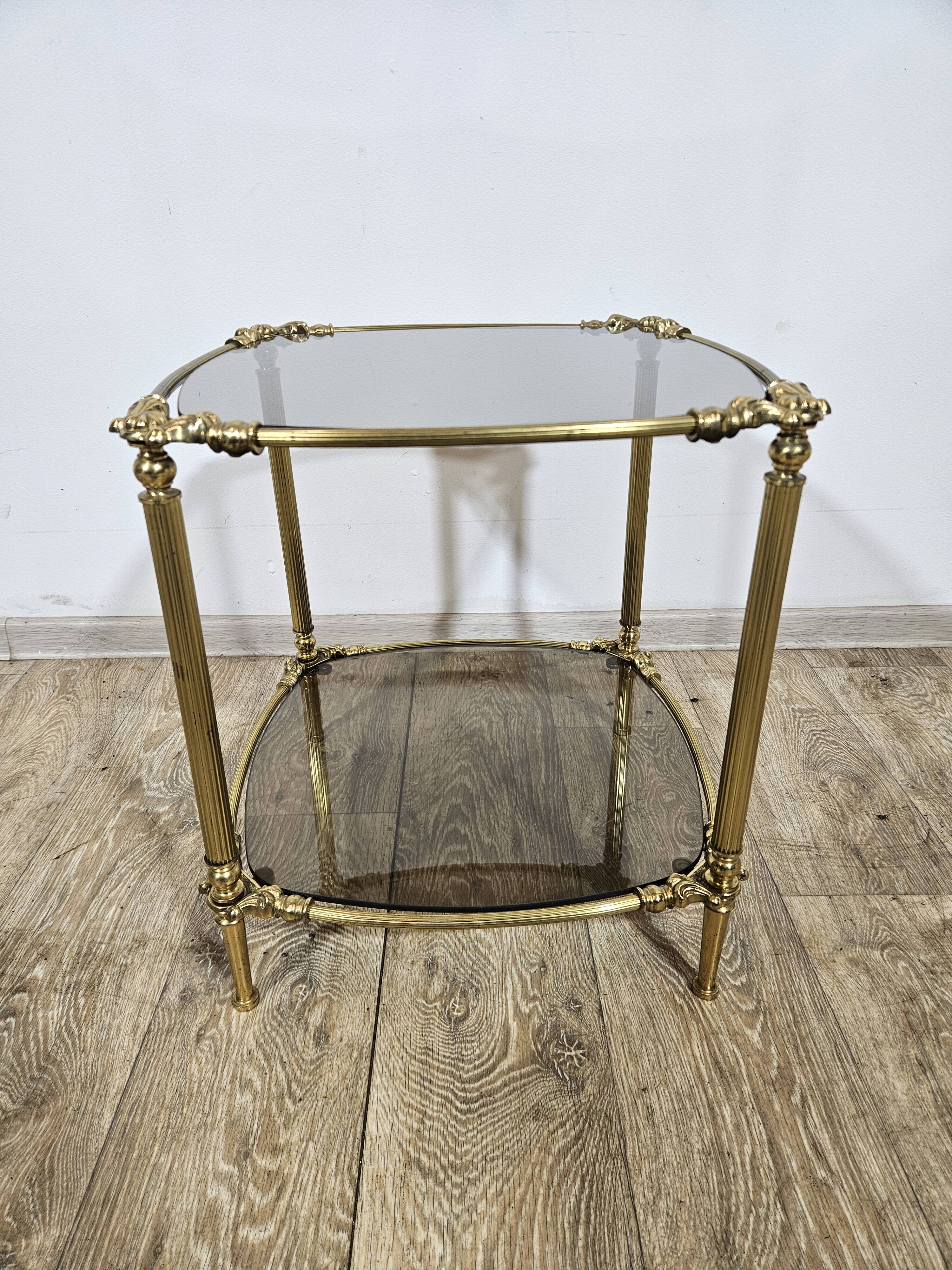 Brass side table, France, 1950s.