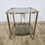 Table d'appoint en laiton, France, années 1950.