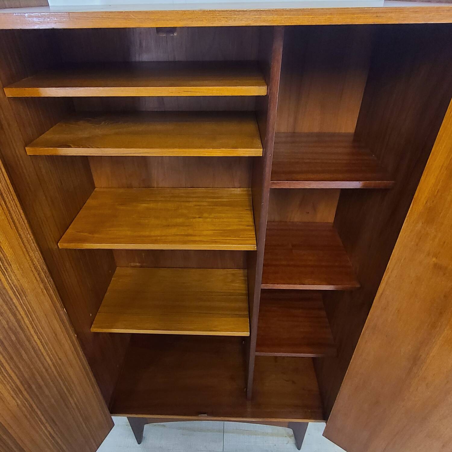 Vintage 1960s Scandinavian teak bookcase cabinet