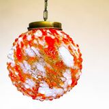 Large red art glass statement pendant