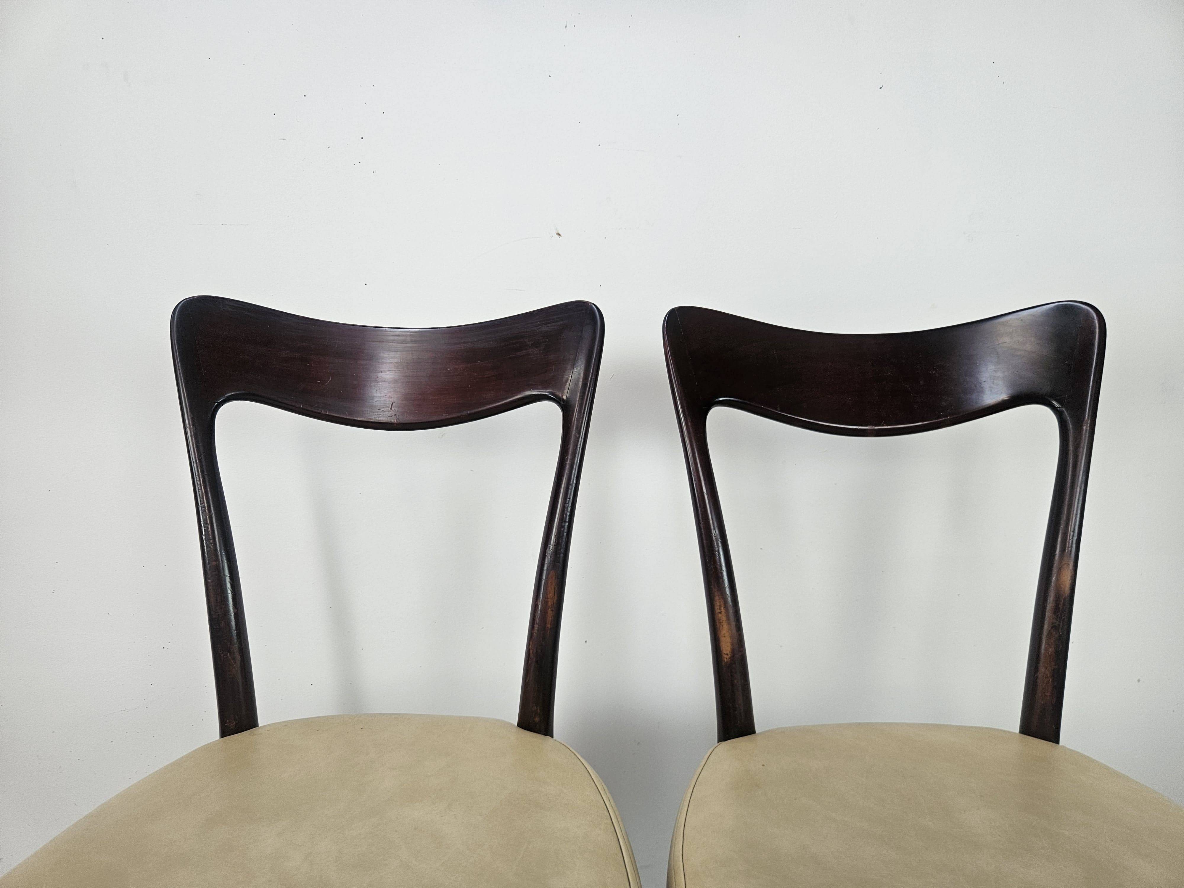 Six Art Decò chairs attributed to Carlo Rava, 1950s