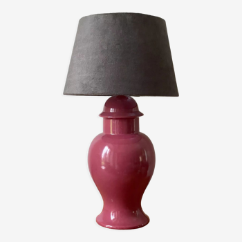 Lampe en céramique vieux rose années 90
