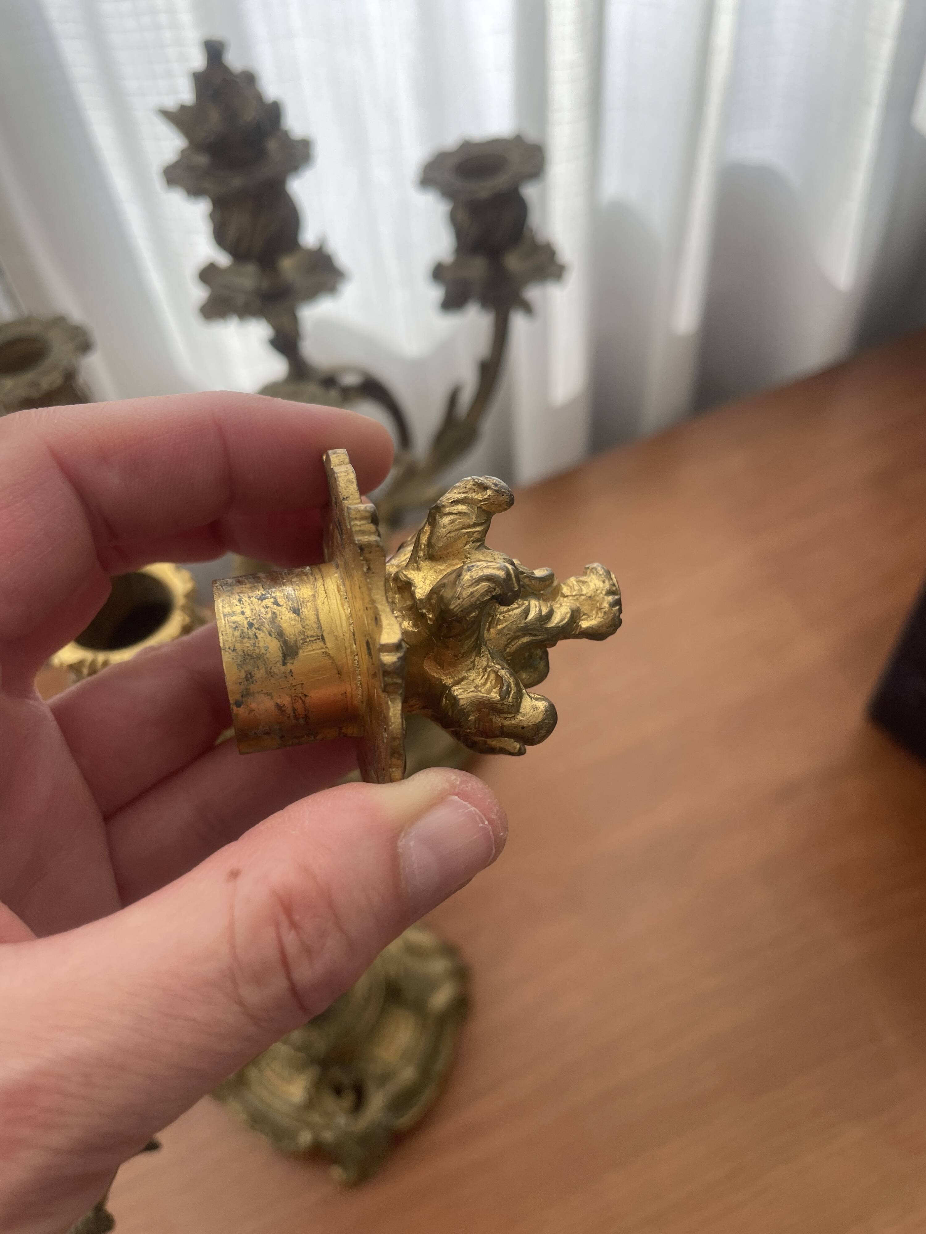 Two magnificent bronze candelabra