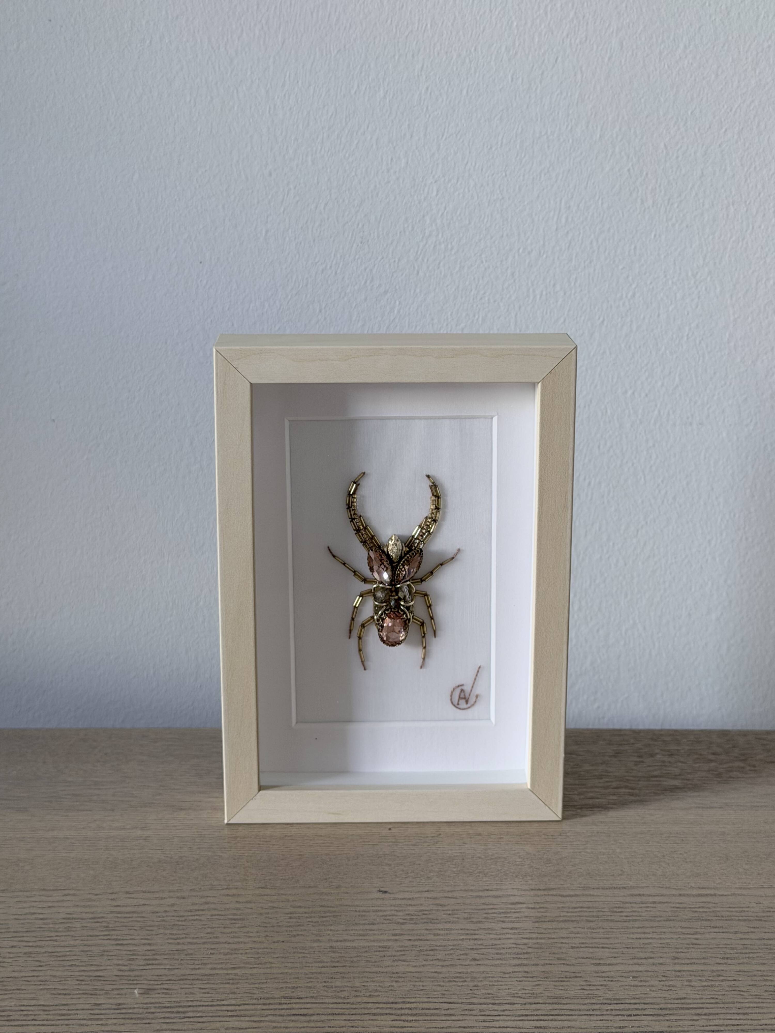 Hand-embroidered insect tableau (unique piece)