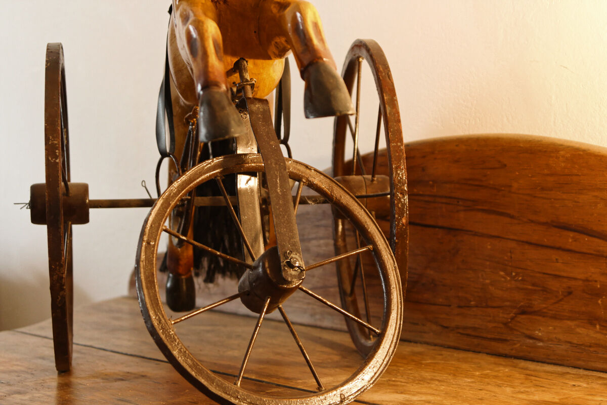 Old miniature horse tricycle