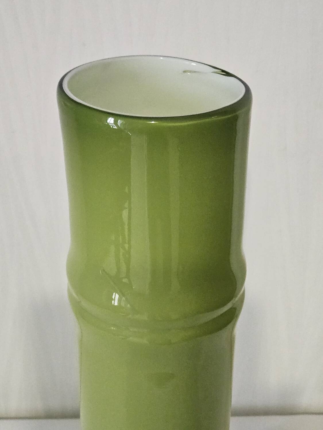Vintage blown glass bamboo vase