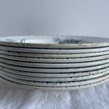 Set of 10 hollow plates Terre de Fer XIXth, model Madrid