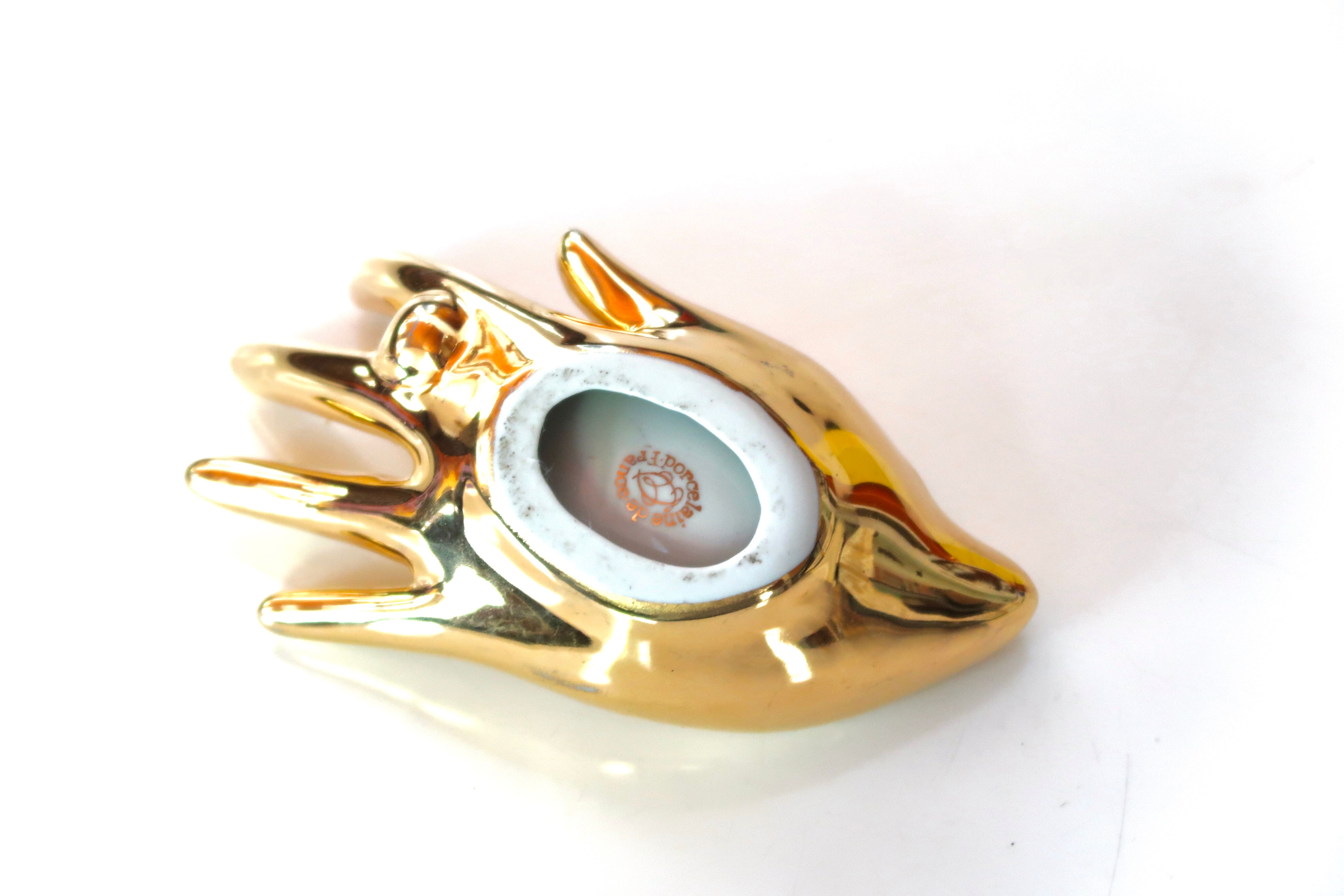Empty golden pocket "hand" porcelain, 70s