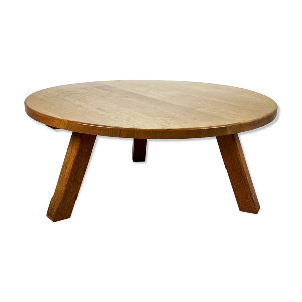 Table basse moderniste en chêne, années 1960