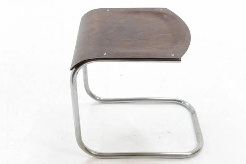 Bauhaus Chrome Mücke & Melder Stool, Mart Stam / Signed, 1930s