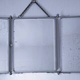 Chrome patina triptych mirror, early 20th century