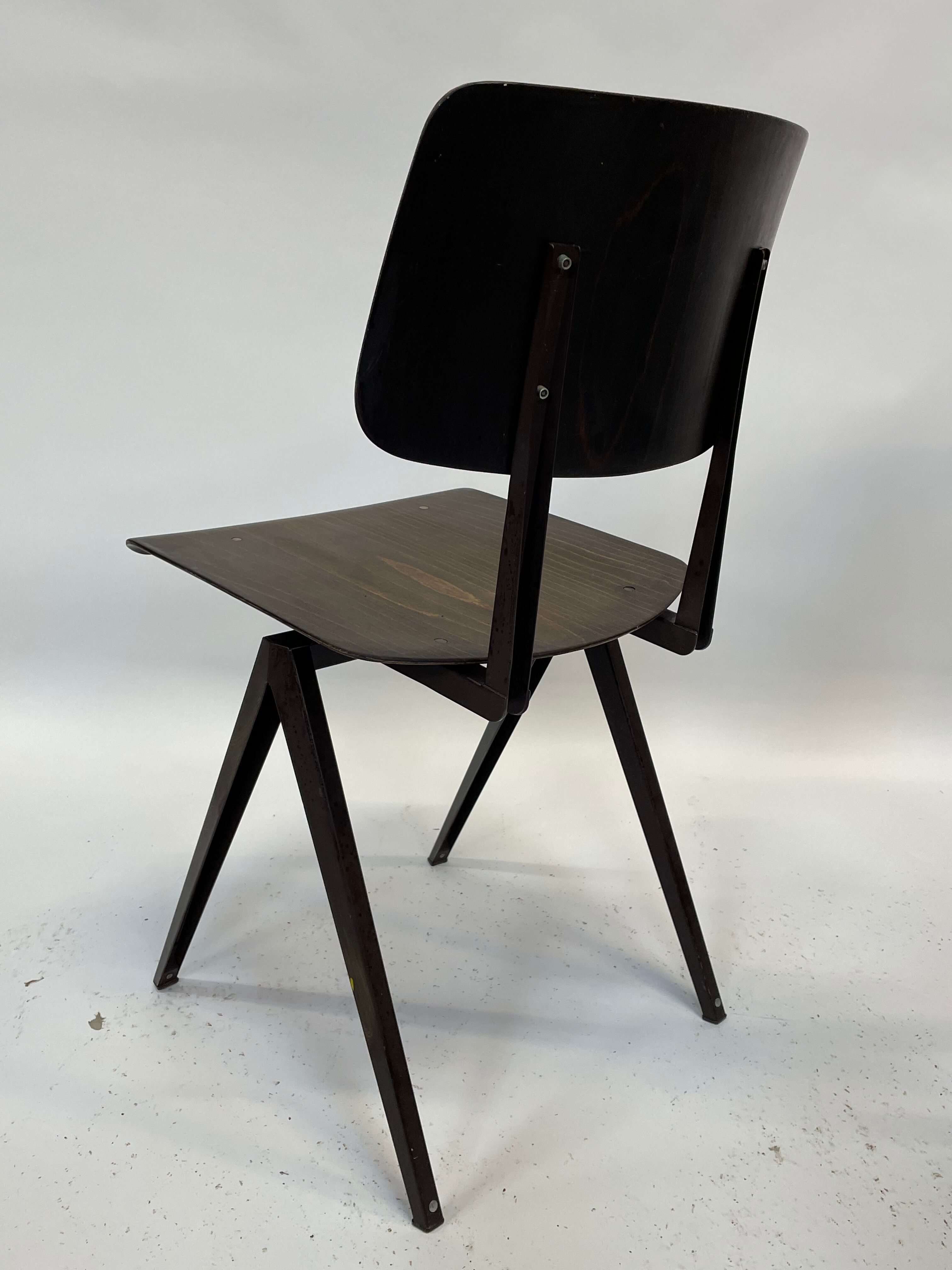 Lot de 4 chaises d’école vintage Galvanitas S16 Pays-Bas