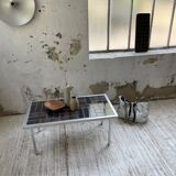 Table basse chrome et carrelage années 50