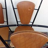 Set of 4 vintage brown leatherette chairs