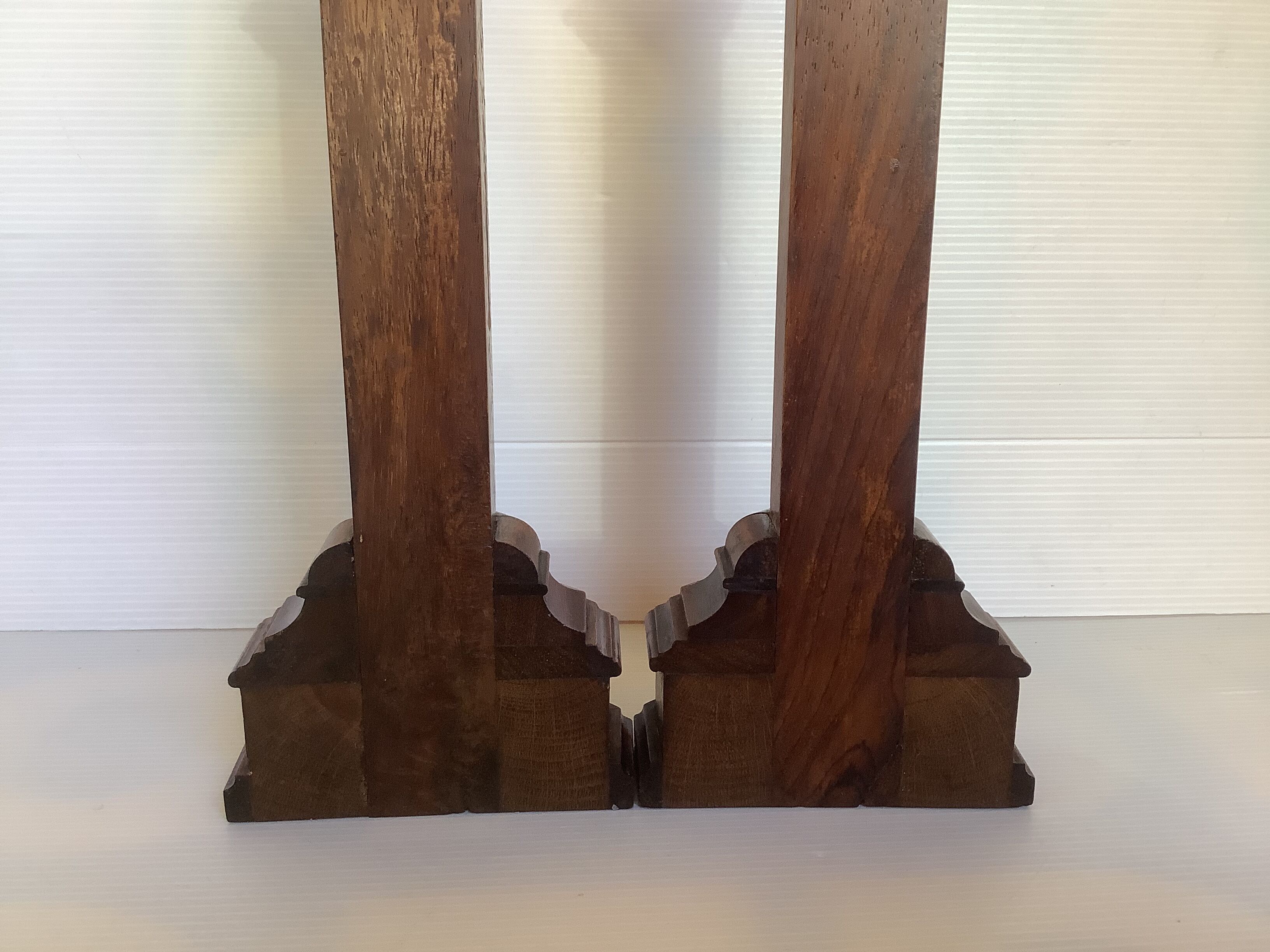 Pair of old candlesticks pic wooden candle