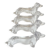 4 Vintage Dachshund Knife Holders